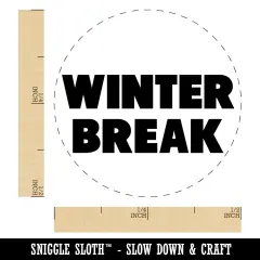 Winter Break Bold Text Teacher School Self-Inking Rubber Stamp for Stamping Crafting Planners Brown