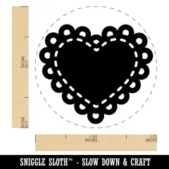 Fancy Heart Doily Love Valentine's Day Self-Inking Rubber Stamp for Stamping Crafting Planners Purple