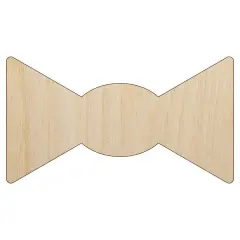 Bow Tie Solid Unfinished Wood Shape Piece Cutout for DIY Craft Projects