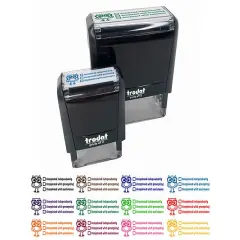 Completed With Checklist Owl Teacher Student School Self-Inking Rubber Stamp Ink Stamper Brown
