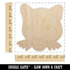 Cougar Head Mountain Lion Puma Unfinished Wood Shape Piece Cutout for DIY Craft Projects