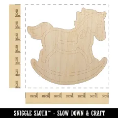 Wooden Rocking Rocker Horse Unfinished Wood Shape Piece Cutout for DIY Craft Projects