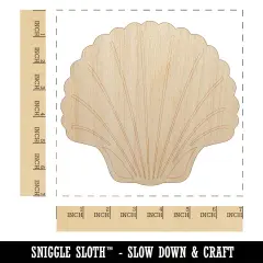 Scallop Seashell Beach Shell Unfinished Wood Shape Piece Cutout for DIY Craft Projects