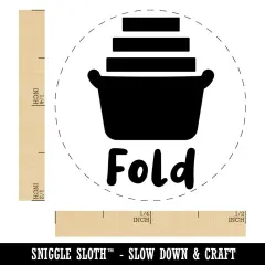 Laundry Basket Fold Self-Inking Rubber Stamp Ink Stamper for Stamping Crafting Planners Green