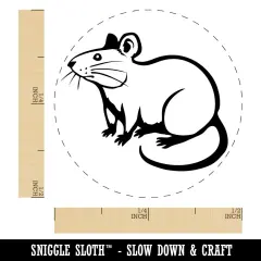 Curious Rat Rodent Self-Inking Rubber Stamp for Stamping Crafting Planners Brown