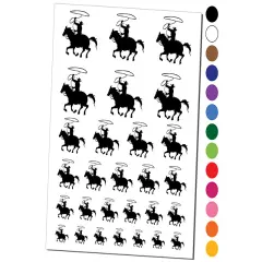 Cowboy on Horseback With Lasso Temporary Tattoo Water Resistant Fake Body Art Set Collection Dark Green