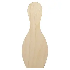 Bowling Pin Solid Unfinished Wood Shape Piece Cutout for DIY Craft Projects