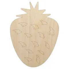 Strawberry Fruit Doodle Unfinished Wood Shape Piece Cutout for DIY Craft Projects