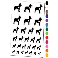 Australian Cattle Dog with Heart Temporary Tattoo Water Resistant Fake Body Art Set Collection Light Green