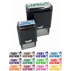 Fairy Very Good Work Teacher Student School Self-Inking Rubber Stamp Ink Stamper Fuchsia