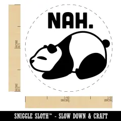 Nah Cute and Lazy Panda Doesn't Want to do Anything Self-Inking Rubber Stamp for Stamping Crafting Planners Pink