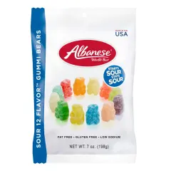 12 Sour Flavors Gummy Bears 7 oz. (Case of 12)