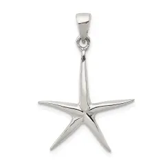 Sterling Silver Starfish Pendant Charm Sea Life Jewelry 25mm x 21mm