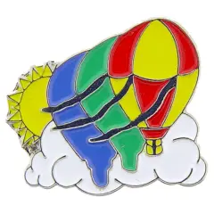 Hot Air Balloons in Clouds Pin 1"