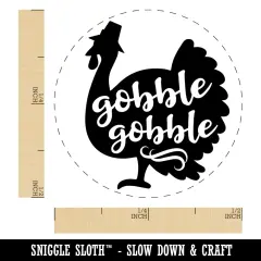 Gobble Gobble Turkey Thanksgiving Self-Inking Rubber Stamp Ink Stamper for Stamping Crafting Planners Green
