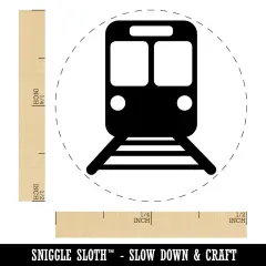 Train Tram Rail Railway Station Icon Self-Inking Rubber Stamp for Stamping Crafting Planners Fuchsia