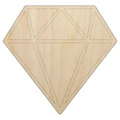 Diamond Engagement Unfinished Wood Shape Piece Cutout for DIY Craft Projects