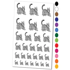 Loveable Bengal Cat Temporary Tattoo Water Resistant Fake Body Art Set Collection Orange