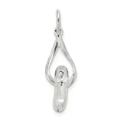 Sterling Silver Ballet Slipper Charm Jewerly 28mm x 11mm