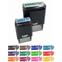 Sweet Work Candy Teacher Student School Self-Inking Rubber Stamp Ink Stamper Yellow