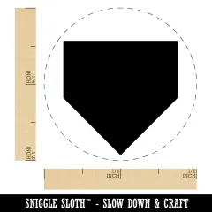 Home Plate Baseball Self-Inking Rubber Stamp for Stamping Crafting Planners Orange