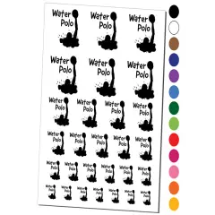 Water Polo Player in Water Fun Text Temporary Tattoo Water Resistant Fake Body Art Set Collection Purple