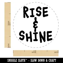 Rise and Shine Wake Up Morning Fun Text Self-Inking Rubber Stamp for Stamping Crafting Planners Red