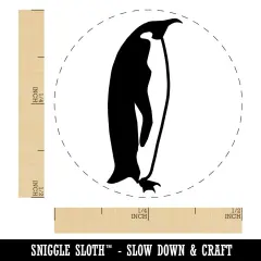Emperor Penguin Profile Self-Inking Rubber Stamp for Stamping Crafting Planners Orange