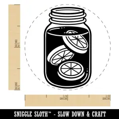 Sun Tea in a Mason Jar Self-Inking Rubber Stamp for Stamping Crafting Planners Yellow