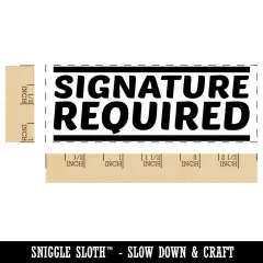 Signature Required Self-Inking Rubber Stamp Ink Stamper for Business Office Purple