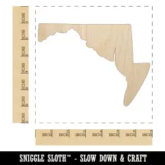 Maryland State Silhouette Unfinished Wood Shape Piece Cutout for DIY Craft Projects