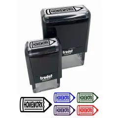 Homework Pencil School Teacher Self-Inking Rubber Stamp Ink Stamper for Business Office Pink