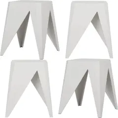 ISL Furnishings InterSpaceLiving Zuho Multi-USe Stool (4, White)