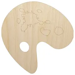 Painter Painting Artist Palette Abstract Unfinished Wood Shape Piece Cutout for DIY Craft Projects
