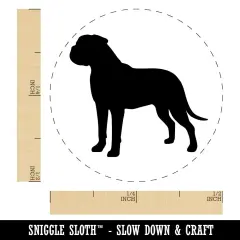Bullmastiff Dog Solid Self-Inking Rubber Stamp for Stamping Crafting Planners Pink