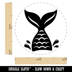 Mermaid Tail Self-Inking Rubber Stamp for Stamping Crafting Planners Green