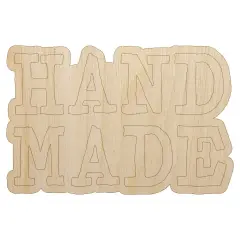 Hand Made Stacked Text Unfinished Wood Shape Piece Cutout for DIY Craft Projects