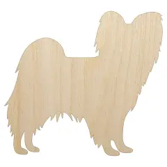 Papillon Continental Toy Spaniel Dog Solid Unfinished Wood Shape Piece Cutout for DIY Craft Projects