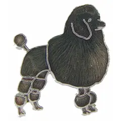 Poodle Pin Black 1"