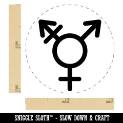 Male with Stroke and Female Sign Transgender Gender Symbol Self-Inking Rubber Stamp for Stamping Crafting Planners Brown