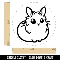 Lionhead Rabbit Bunny Cute Self-Inking Rubber Stamp for Stamping Crafting Planners Blue