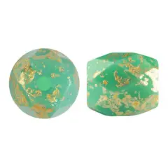 Baros Par Puca&reg; Czech glass bead, Frost Jade Splash, 10 grams