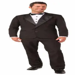 Instant Zip Up Blue Tuxedo Adult Costume