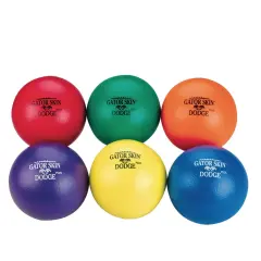 S&S Worldwide Gator Skin Middle School Dodgeballs. Assorted Color 6.5" PU Coated Foam Balls. Soft No-Sting Balls for PE Games, After School Programs, and Backyard. Ideal for Ages 10-14. Set of 6.
