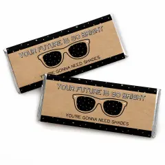 Big Dot of Happiness Bright Future - Graduation Party Candy Bar Wrappers Party Favors - Set of 24