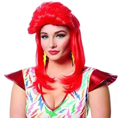 Super Seventies Adult Costume Wig | Red