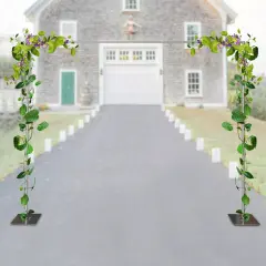 Heavy Duty Pipe Drape Kit Backdrop Support w/ Metal Steel Base-Height Adjustable