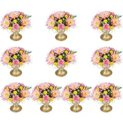 10x Retro Gold Metal Trumpet Flower Vase for Wedding Party Centerpieces Decor