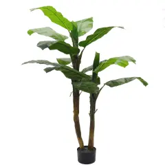 5ft Artificial Banana Palm Tree - Lifelike Indoor Faux Tropical Plant, Perfect for Home or Office Decor, Floral Home by Artificial Flowers