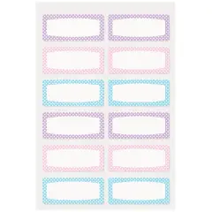 Avery&reg; No-Iron Fabric Name Labels, Soft Pastels Preprinted Designs, Handwrite Only, 3/4" x 1-3/4", 24 Preprinted Labels (40775)